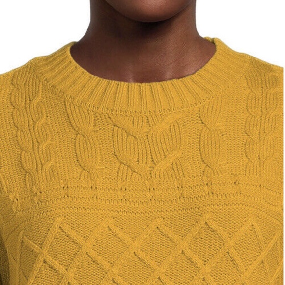 Time and Tru Women's Long Sleeve Pullover Sweater Yellow Size‎ Small (4-6) NEW - Picture 3 of 6